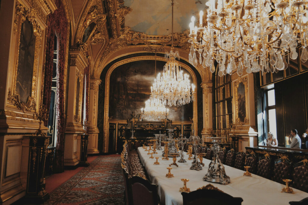 A luxurious room from Napoleon III Apartments in the Louvre Museum, Paris