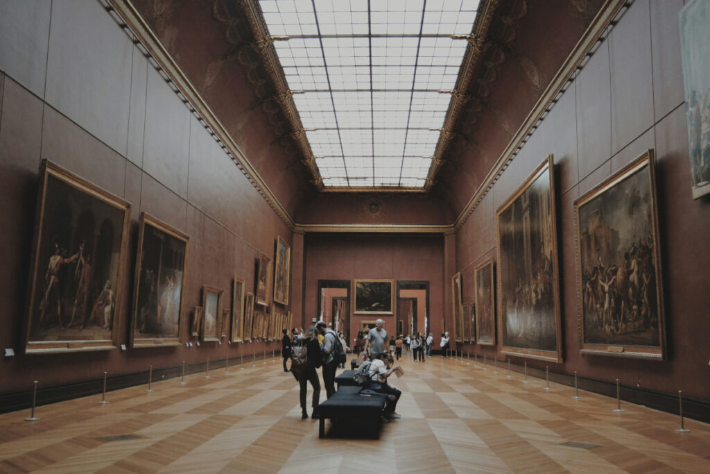 Salles Rouges with 19th century French paintings in the Louvre Museum, Paris