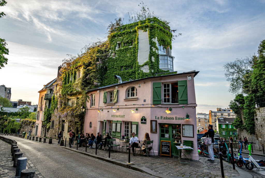 La Maison Rose, a famous landmark in Montmartre, Paris