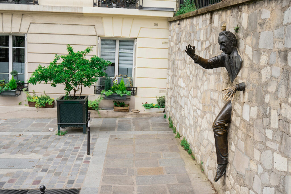 Le Passe-Muraille, famous sculpture in Montmartre, Paris