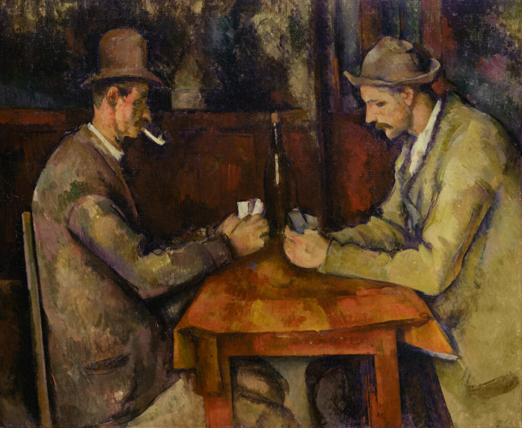 The Card Players painting by Paul C&eacute;zanne on display at Orsay Museum in Paris