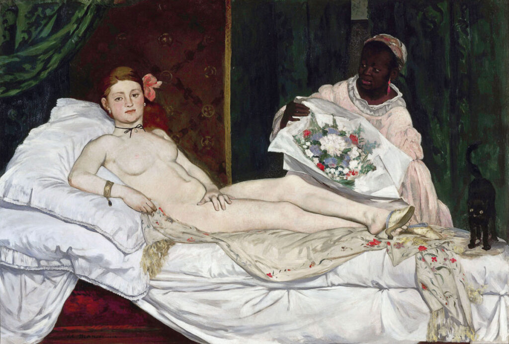 Olympia painting by Edouard Manet on display at Orsay Museum in Paris