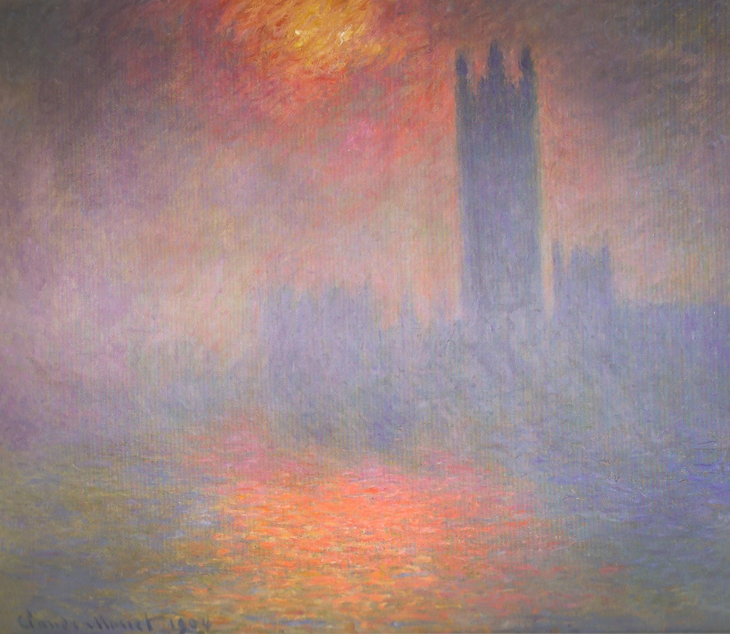 London Houses of Parliament painting by Claude Monet on display at Orsay Museum in Paris