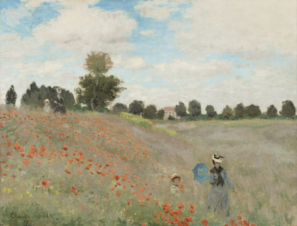 Poppies painting by Claude Monet on display at Orsay Museum in Paris