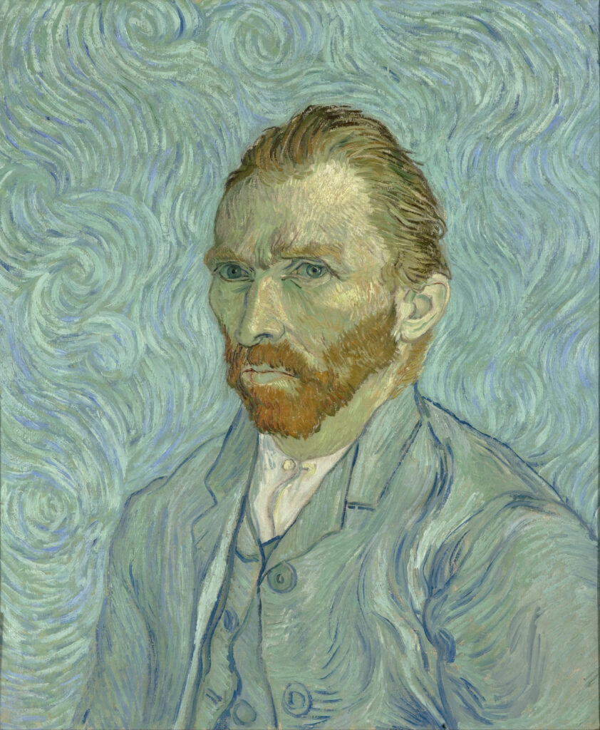 Self-portrait painting by Vincent van Gogh on display at Orsay Museum in Paris