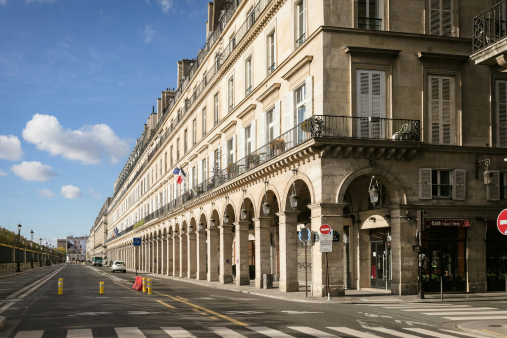 Historic Rue de Rivoli street in Paris