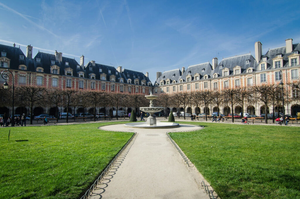 Place des Vosges square in Le Marais, Paris